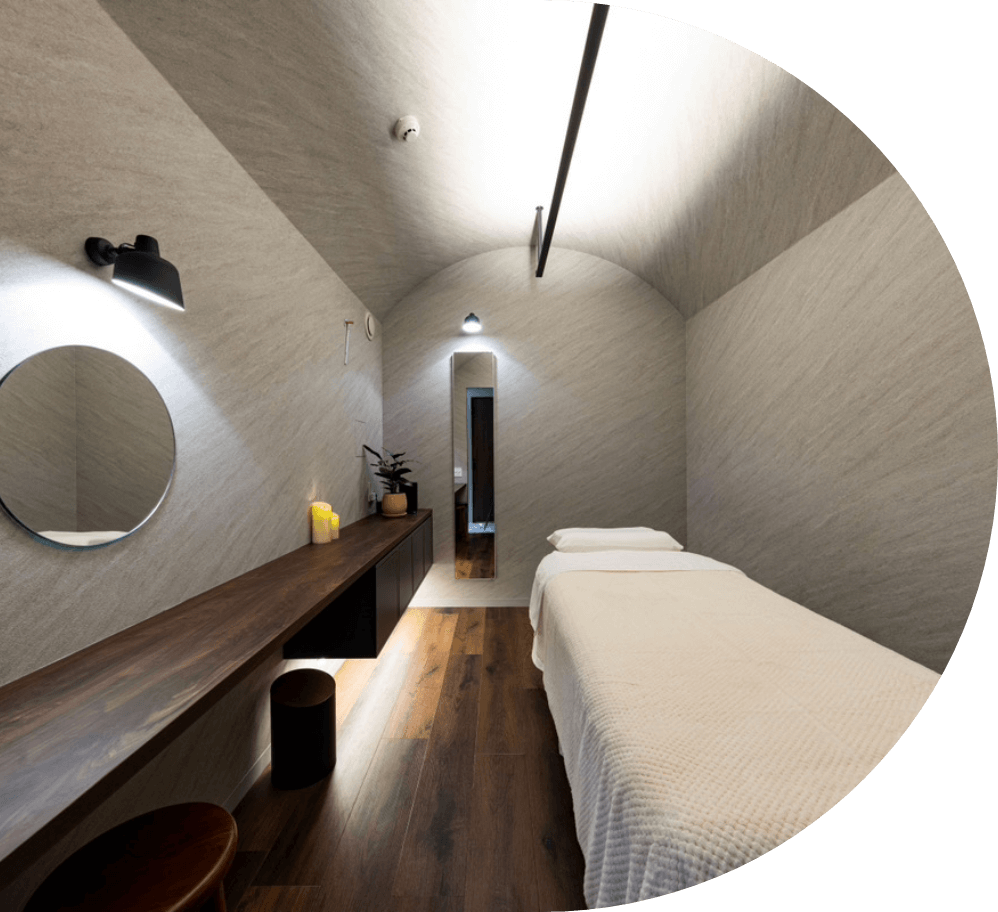 施術室 五感で癒される、上質なプライベート空間。